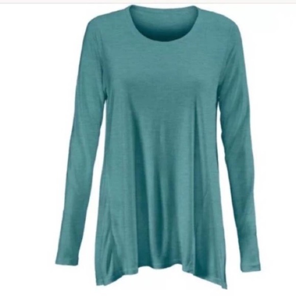 Cabi Tunic Top Size XS Swing Scoop Neck Long Sleeve Pullover Shirt Tee Blue - Picture 2 of 8
